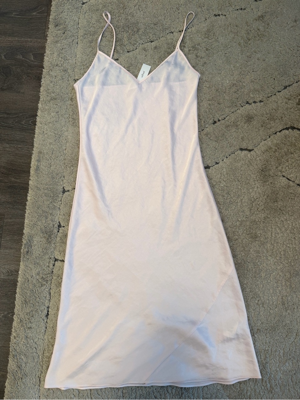 Light Pink Satin Slip Dress - MIDI